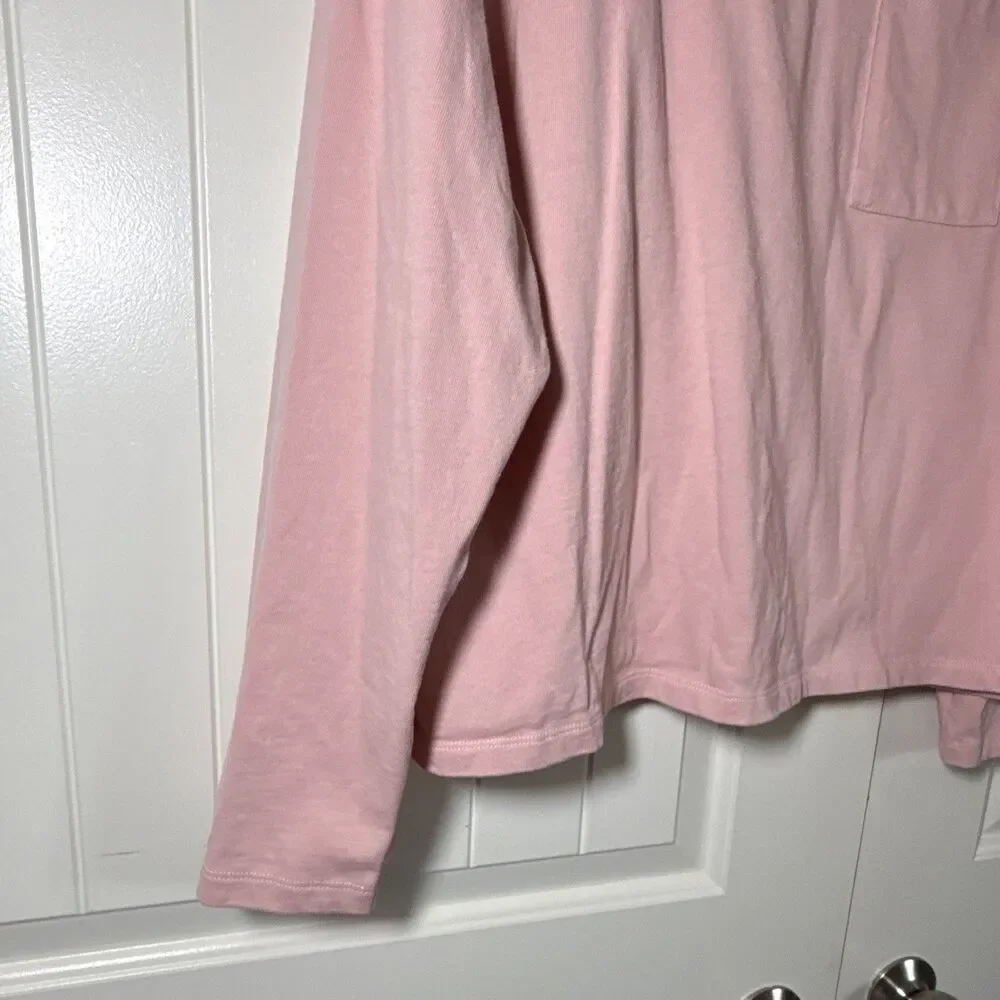 J.Crew Re-imagined Men’s XL Pink Long Sleeve Crew Neck Pocket Jersey Tee